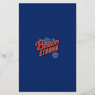 Papeterie Boston Strong dans un décor rouge et bleu