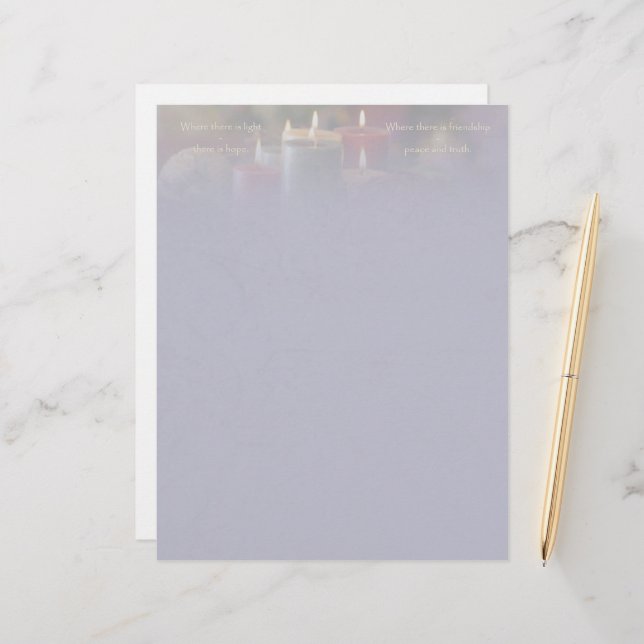 Papeterie Bougie de Noël (Devant/Arrière en situation)