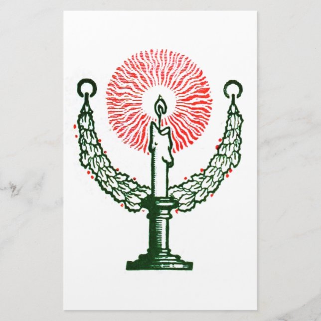 Papeterie Bougie de Noël traditionnelle (Devant)