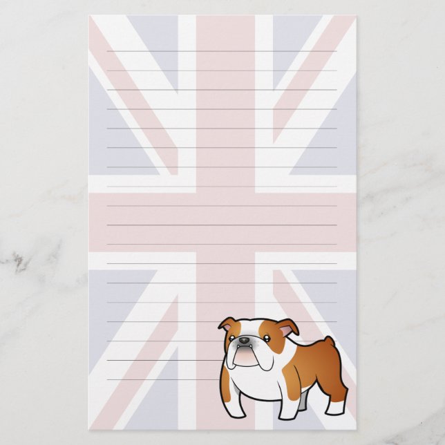 Papeterie Bouledogue de l'anglais de bande dessinée d'Union (Devant)