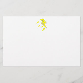 Papeterie Boulon de foudre fâché. Jaune sur le blanc