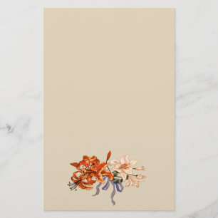 Papeterie Bouquet de lis attaché avec un ruban