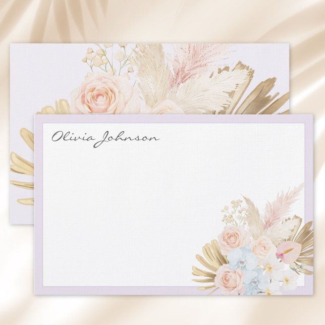 Papeterie Bouquet Floral Tropical Fleur Pretty Monogrammé (Créateur téléchargé)