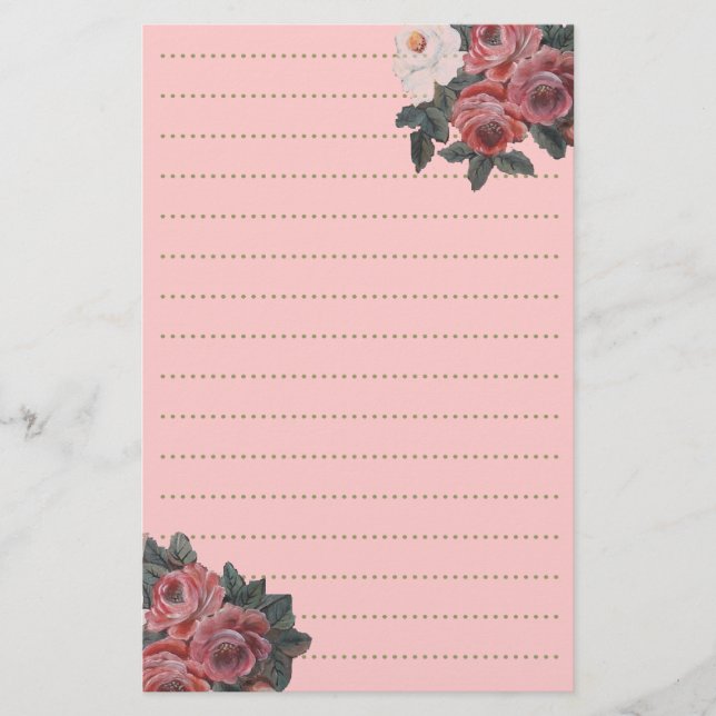 Papeterie Bouquet rose (Devant)