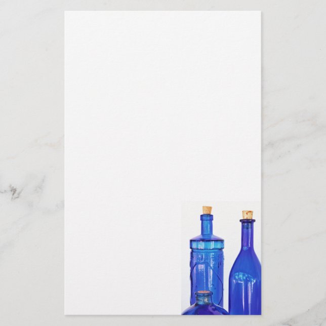 Papeterie Bouteilles en verre bleu (Devant)