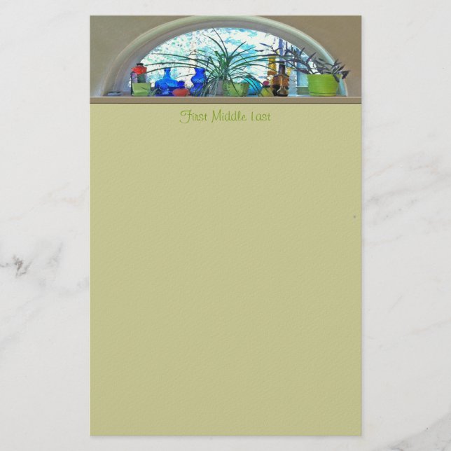 Papeterie Bouteilles En Verre Plantes Dans L'Aquarelle De Fe (Devant)