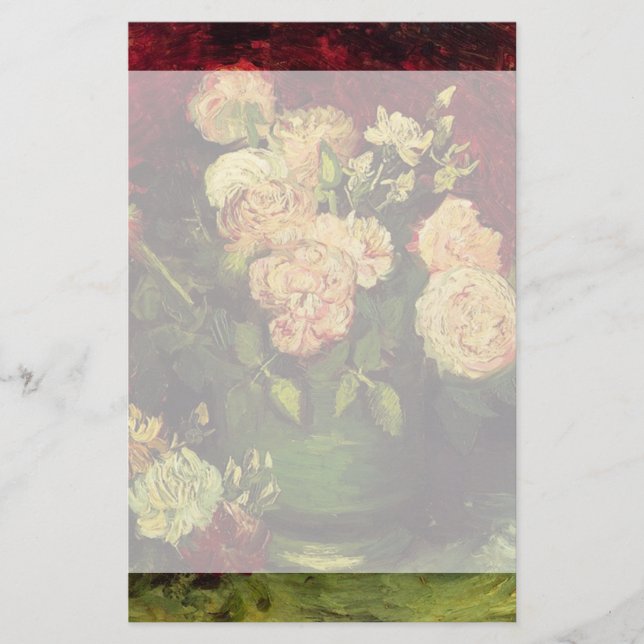 Papeterie Bowl of Peonies et Rose, Vincent van Gogh (Devant)