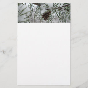 Papeterie Branche des pins neigeux Photographie de la nature