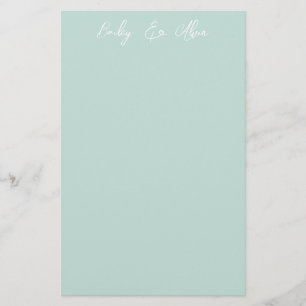 Papeterie Bridal Seaglass Solide Personnalisé