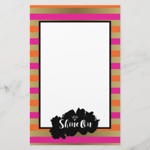 Papeterie Briller Sur Orange Rose & Faux Gold Metallic