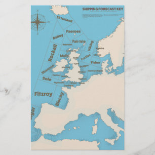 Papeterie British Isles Expédition Prévision en couleur
