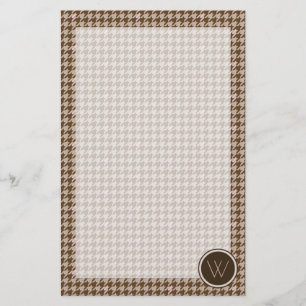 Papeterie Brown avec Rose Gold Accent Houndstooth