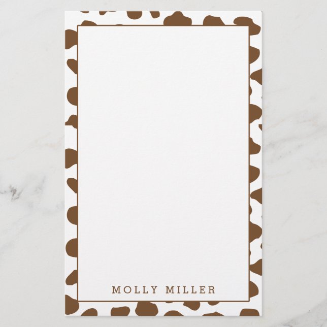 Papeterie Brown d'impression de vache à cowboy (Devant)