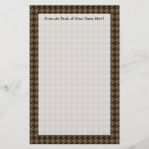 Papeterie Brown Houndstooth Joli Motif de messieurs