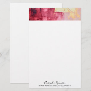 Papeterie Brush artistique touche or et rose