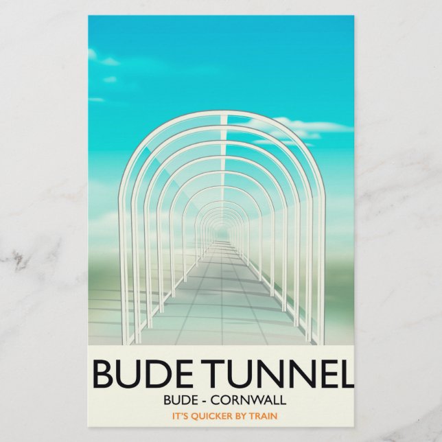 Papeterie Bude Tunnel, Cornouwall Parodie affiche Voyage (Devant)