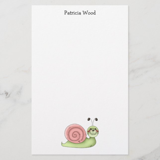 Papeterie Buggin vous · Escargot vert et rose (Devant)