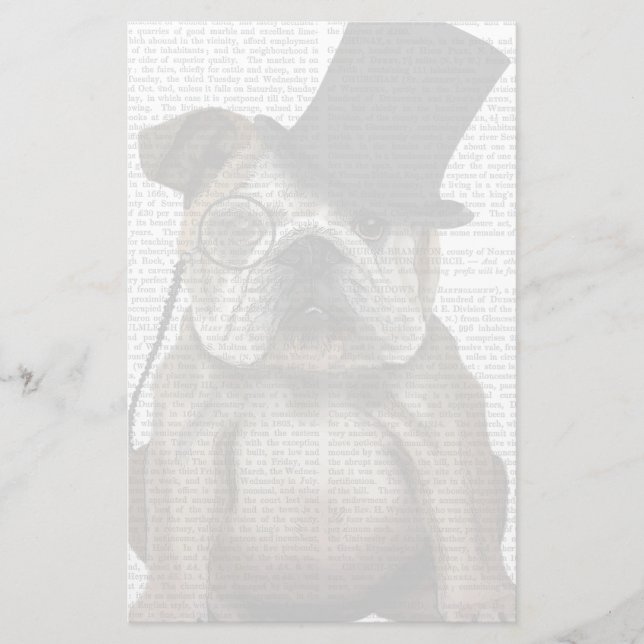 Papeterie Bulldog anglais, Formal Hound et Casquette (Devant)