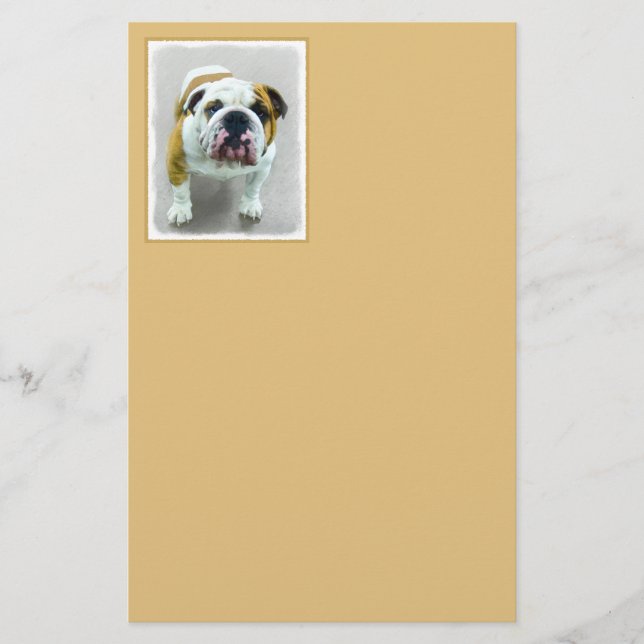 Papeterie Bulldog Painting - Joli art original chien (Devant)