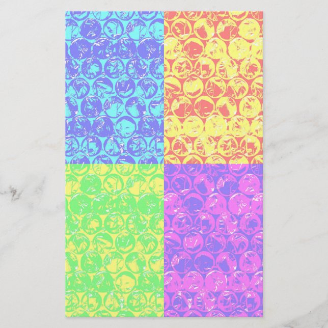 Papeterie Bulles de bubble wrap pop art arc-en-ciel (Devant)