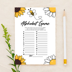 Papeterie Bumble Miel Bee Alphabet Baby shower Jeu