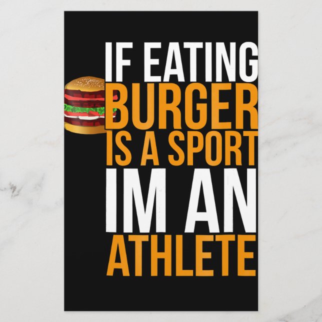 Papeterie Burger Hamburger BBQ Humour Funny Pun Idée cadeau (Devant)