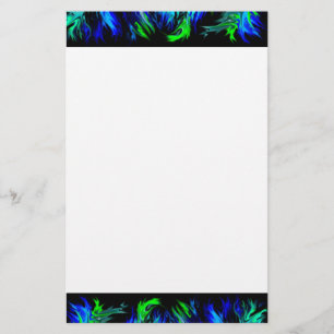 Papeterie büropapier blau grün rétro artdeco randmuster