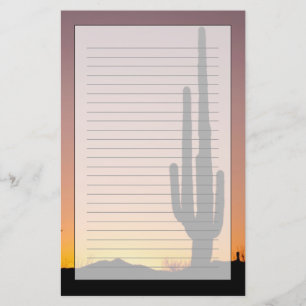 Papeterie Cactus de Saguaro au coucher du soleil