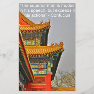 Papeterie Cadeau de citation de Confucius sur l'architecture