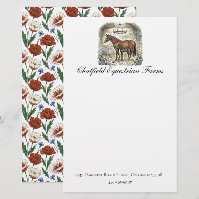 Papeterie Cadeau pour Amoureux des Chevaux   (Devant / Derrière)