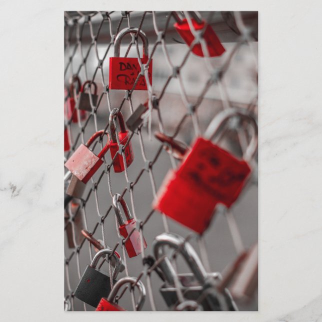 Papeterie Cadenas d'amour rouges (Devant)