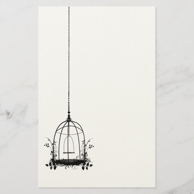 Papeterie Cage à oiseaux rustique vintage (Devant)