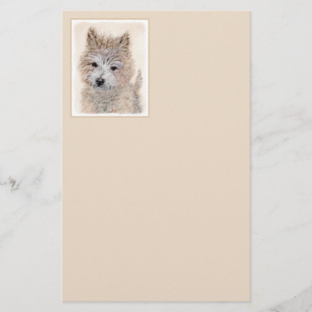 Papeterie Cairn Terrier Peinture Chiot - Art Chien original (Devant)