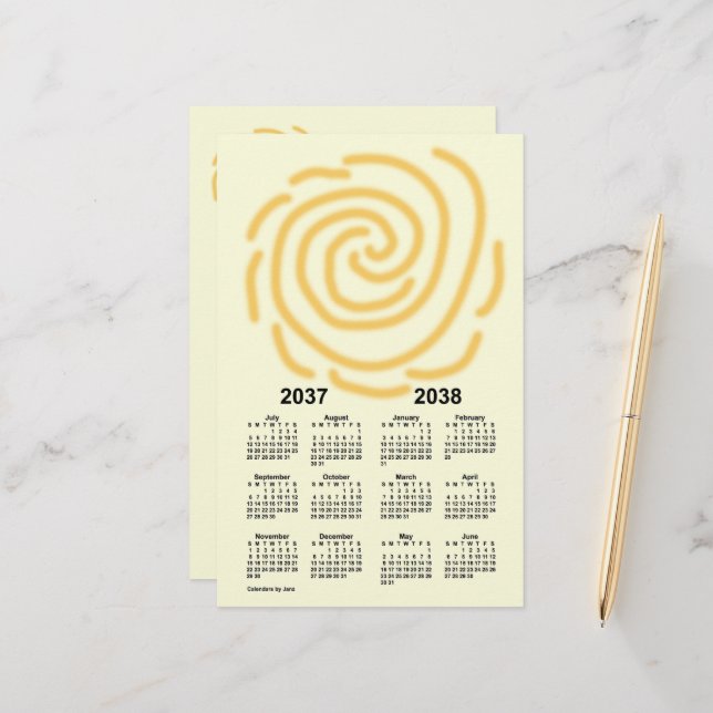 Papeterie Calendrier de l'année scolaire 2037-2038 Sunny Day (Devant/Arrière en situation)
