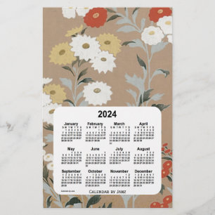 Papeterie Calendrier papier à fleurs murales 2024 par Janz