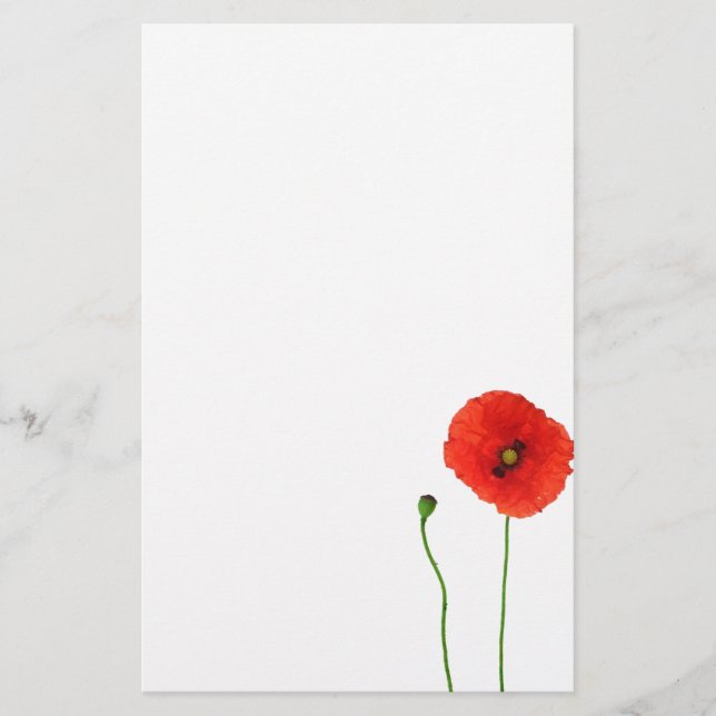 Papeterie California Orange Red Poppy Simple Beauty (Devant)