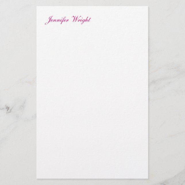 Papeterie Calligraphie chic personnalisée minimaliste (Devant)