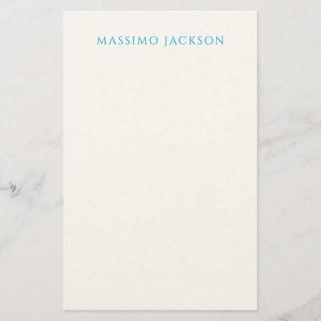 Papeterie Calligraphie de nom Script Plain Simple Blanc Bleu (Devant)