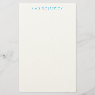 Papeterie Calligraphie de nom simple blanche bleue