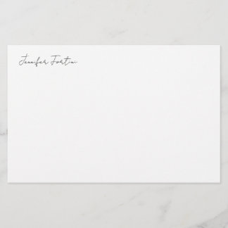 Papeterie Calligraphie Élégant Noir & Blanc Simple