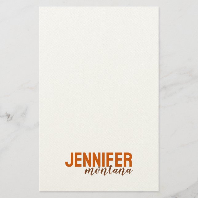 Papeterie Calligraphie Elegant Plain Ajouter son propre nom (Devant)