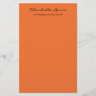 Papeterie Calligraphie élégante texte orange clair lisible
