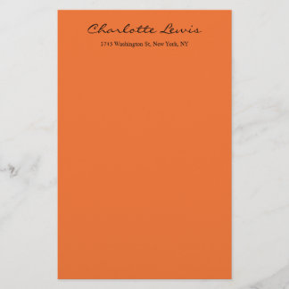 Papeterie Calligraphie élégante texte orange clair lisible