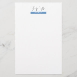 Papeterie Calligraphie minimaliste bleu noir blanc simple
