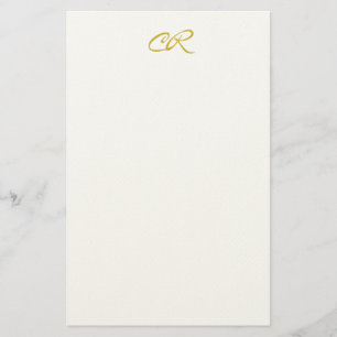 Papeterie Calligraphie Monogramme Couleur Or Moderne Simple