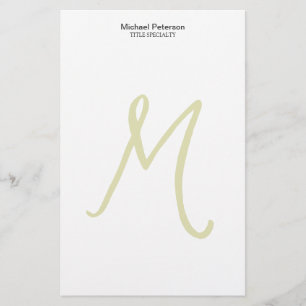Papeterie Calligraphie Monogramme Initial Moderne