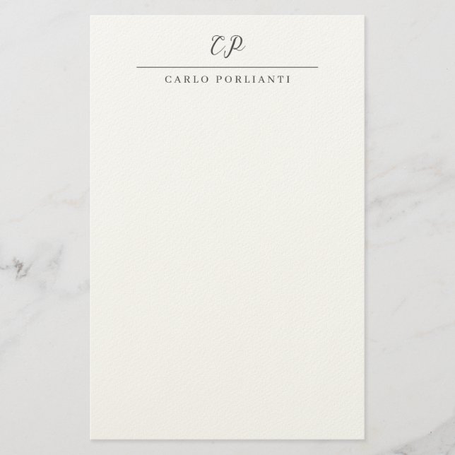 Papeterie Calligraphie simple moderne avec monogramme person (Devant)