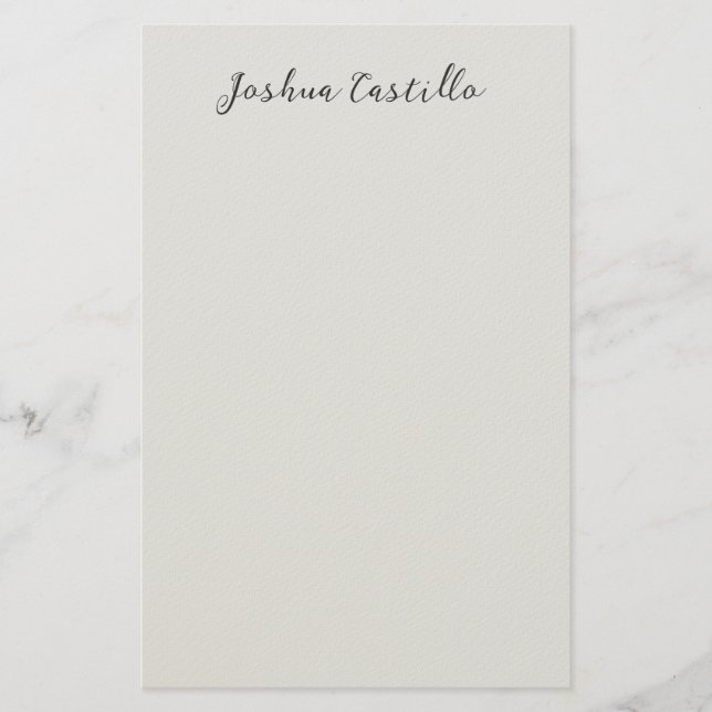 Papeterie Calligraphy Simple Grey Professional Name (Devant)