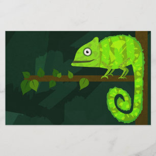 Papeterie Caméléon mignon vert