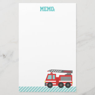Papeterie Camion de pompiers rouge mignon pour les petits po